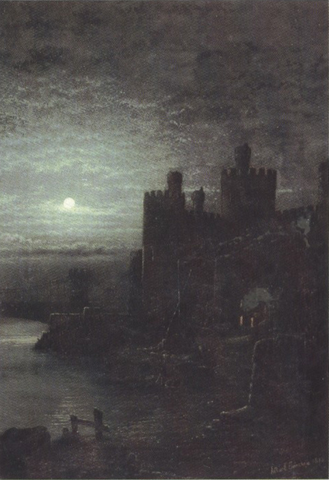 Conway Castle,Moonrise (mk37)